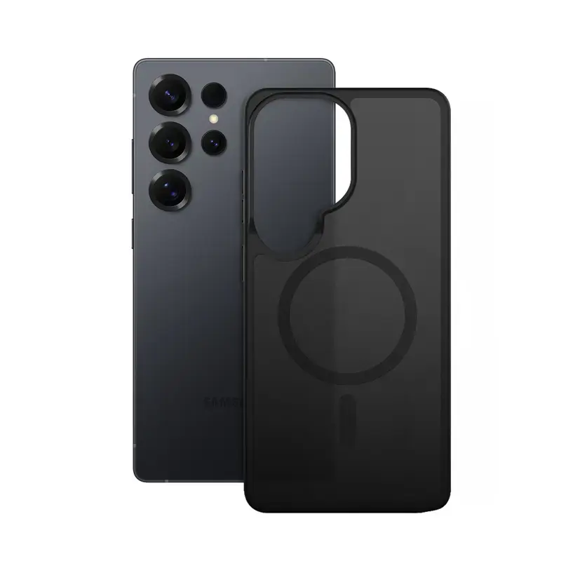 Schutzhülle Crong Hybrid Matte Magnetic für Samsung Galaxy S25 Ultra – TPU+PC, Schwarz