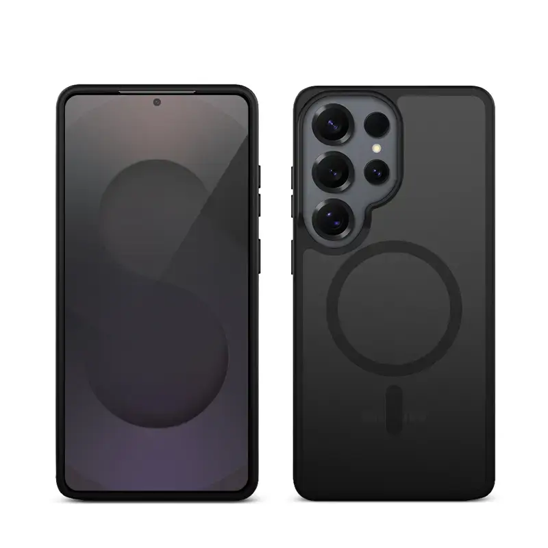 Schutzhülle Crong Hybrid Matte Magnetic für Samsung Galaxy S25 Ultra – TPU+PC, Schwarz