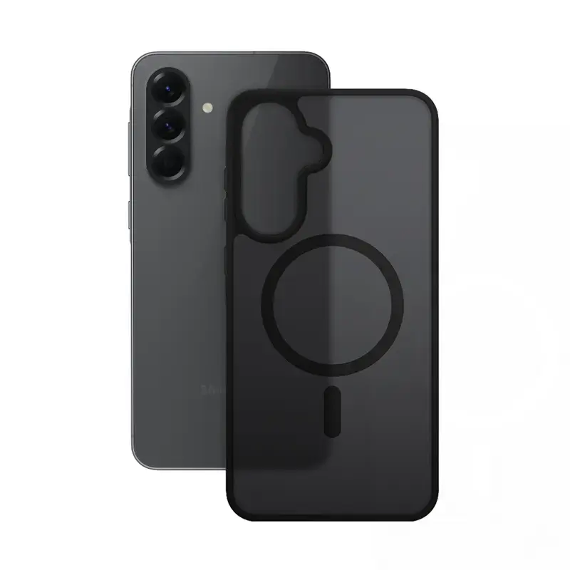 Schutzhülle Crong Hybrid Matte Magnetic für Samsung Galaxy A56 — TPU + PC, schwarz