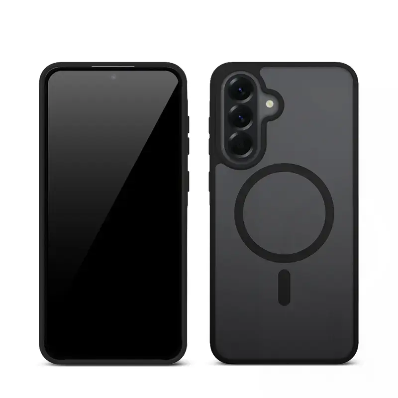 Schutzhülle Crong Hybrid Matte Magnetic für Samsung Galaxy A56 — TPU + PC, schwarz