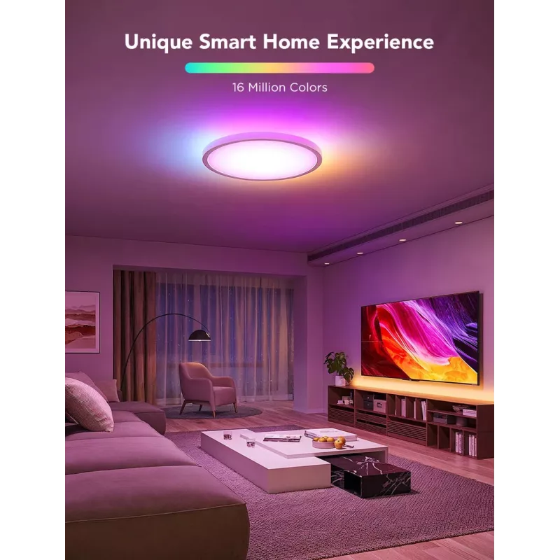 Smart Deckenleuchte Govee 30 cm RGBWW + RGBIC Wi‑Fi/Bluetooth 28 W, weiß, Ø300×30 mm