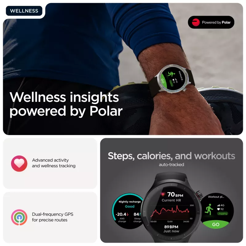Motorola Moto Watch 3,63 cm (1,43 Zoll) OLED 47 mm Digitaler Touchscreen Schwarz GPS (Satellit)