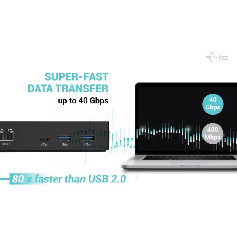 i-tec Thunderbolt 4 Intelligent Dual Display Docking Station + Power Delivery 90 W