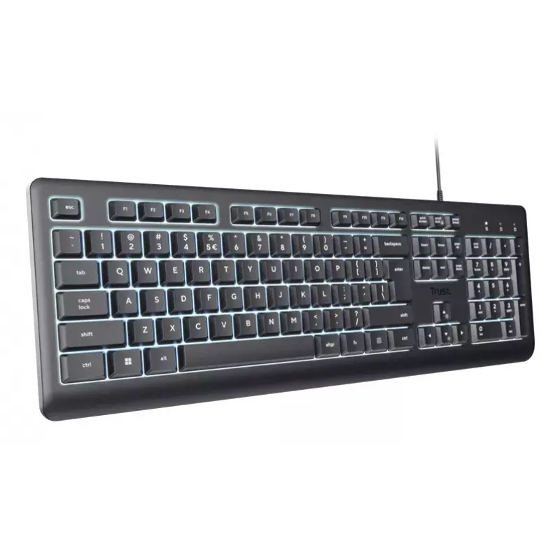 Trust Primo Beleuchtete Tastatur Home/Office USB QWERTY US English Schwarz