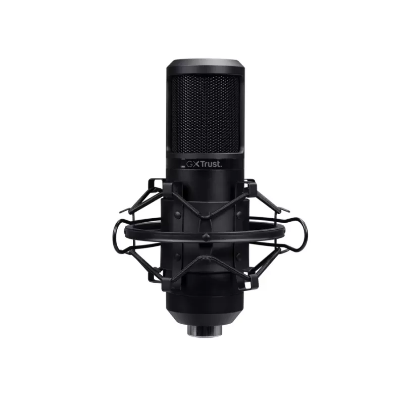 Studio-Mikrofon TRUST GXT 269 Emita II — kabelgebundenes USB-Mikrofon, Metallgehäuse, Tischmontage, schwarz (42×162×42 mm)