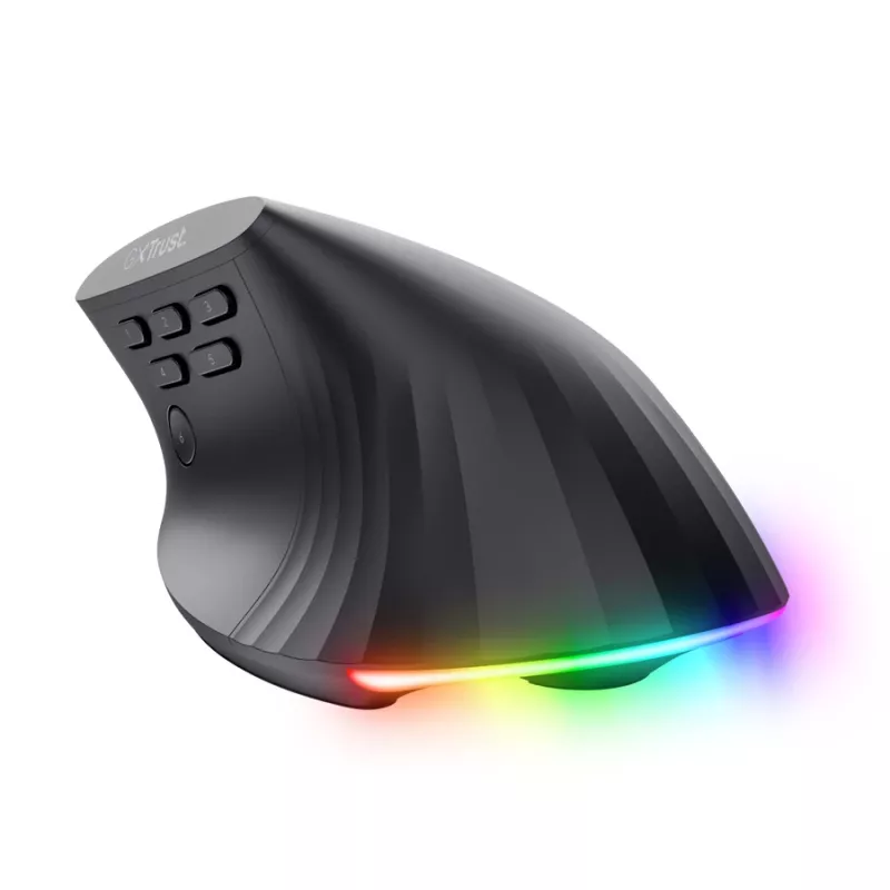 Gaming-Maus TRUST GXT 145 Rexxa Rechtshänder USB Typ-A 12800 DPI, kabelgebunden, RGB-Rad, schwarz