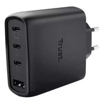 TRUST Maxo 65W AC-Schnellladegerät für den Innenbereich, 3× USB-C, max. 20V, 2m Kabel, schwarz