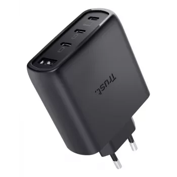 TRUST Maxo 65W AC-Schnellladegerät für den Innenbereich, 3× USB-C, max. 20V, 2m Kabel, schwarz