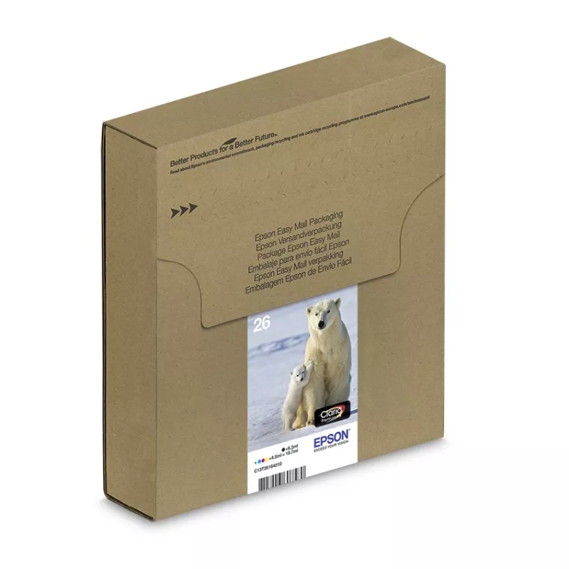 Epson Polar bear Multipack 4-farbig 26 EasyMail, Standardertrag, Schwarz, Cyan, Magenta, Gelb, Pigmenttinte, Farbstofftinte, 6,2 ml, 4,5 ml
