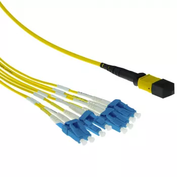 ACT 2 Meter Singlemode 9/125 OS2 Fanout-Patchkabel 1x MTP-Buchse - 4x LC-Duplex 8 Fasern