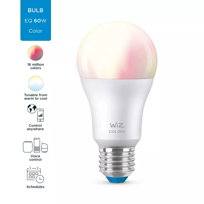 Smart bulb Telekom WiZ Bulb 8W (Eq.60W) A60 E27 — Wi‑Fi/Bluetooth, 8 kWh/1000h, 60×122 mm