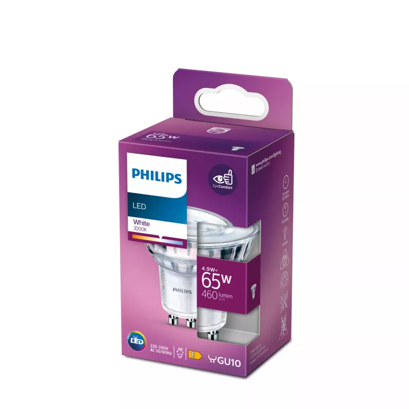 Philips LED-Lampe Weiß 3000 K 4,9 W GU10 E