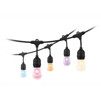 WiZ String Lights, Intelligente Lichterkette, Wi-Fi/Bluetooth, Schwarz, Wi-Fi 4 (802.11n), 802.11b, 802.11g, LED, Kunststoff