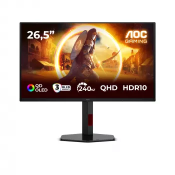 AOC G4 Q27G4ZDR Computer-Monitor 67,3 cm (26,5 Zoll) 2560 x 1440 Pixel Quad HD QD-OLED Schwarz, Rot