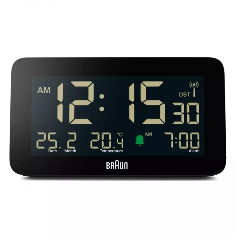 Digitaler Wecker Braun BC10B-DCF Schwarz LCD Batterie AA