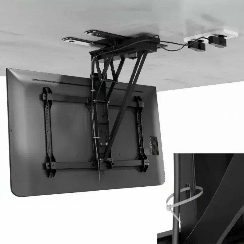 Deckenhalterung für TV, elektrisch, MACLEAN MC-490, für 32–75 Zoll TVs, motorisierte Neigung und Drehung