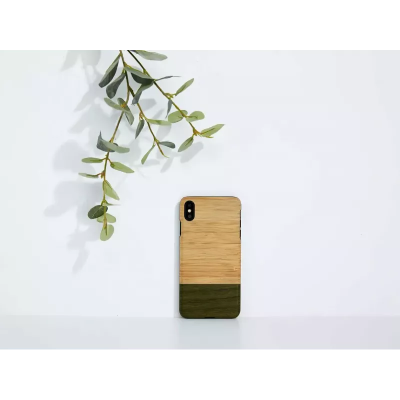 Smartphone-Hülle man and wood für iPhone X/XS — Bambuswald Schwarz