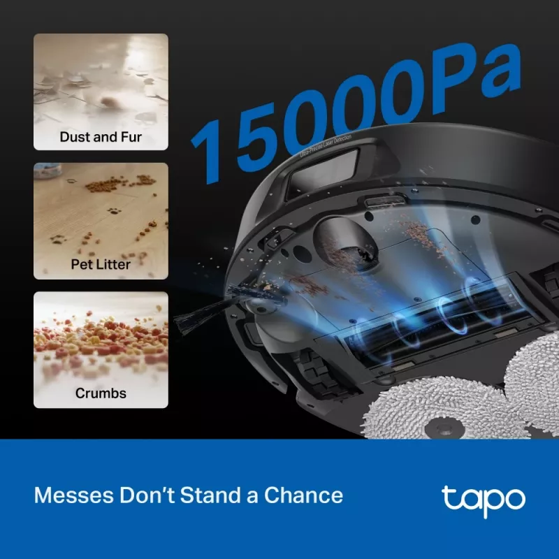 Robot vacuum TP-Link Tapo RV50 Pro Omni — 0,28 L Staubbehälter, 5200 mAh Batterie, Basisstation mit 3 L Staubtank