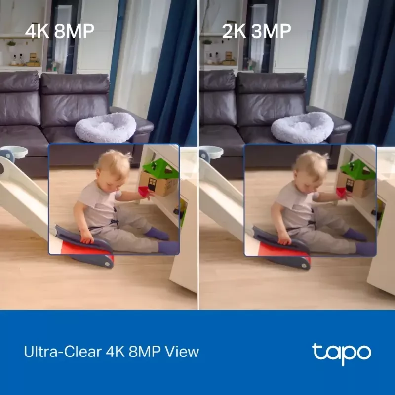 TP-LINK Tapo C250 | Pan/Tilt AI Home Security Wi-Fi-Kamera | PTZ | 8 MP | 4mm/F1.6 | H.265 | microSD-Karte bis zu 512 GB