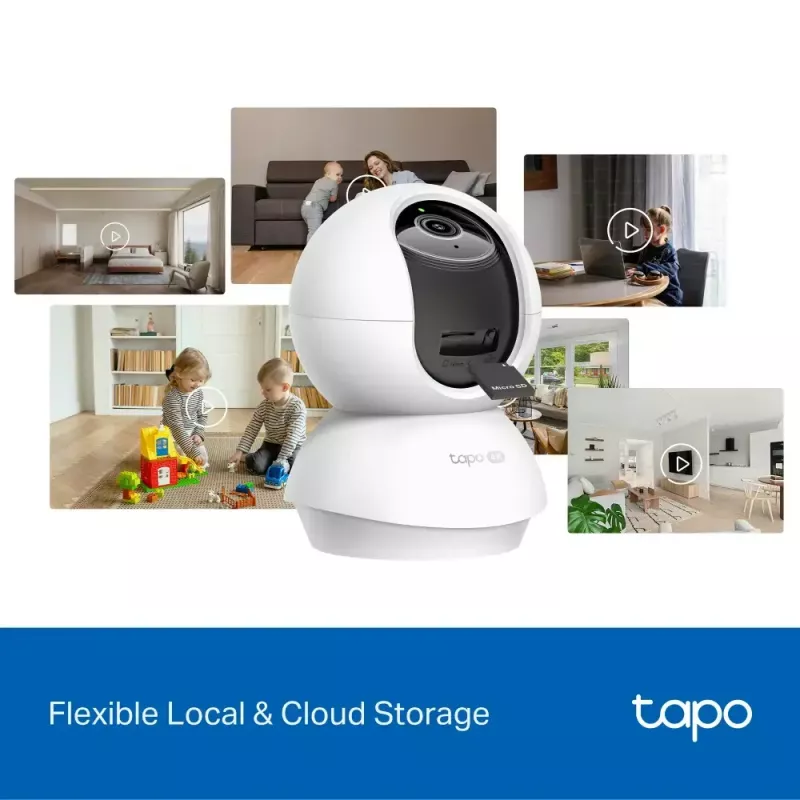 TP-LINK Tapo C250 | Pan/Tilt AI Home Security Wi-Fi-Kamera | PTZ | 8 MP | 4mm/F1.6 | H.265 | microSD-Karte bis zu 512 GB