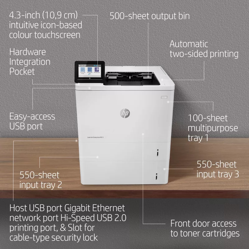Drucker HP LaserJet Enterprise M612dn Laser Weiß