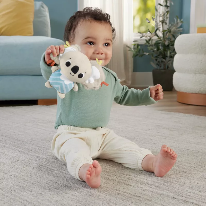 Fisher-Price Sensimals Simply Senses Neugeborenen-Spieldecke Baby-Aktivitätsmatte mit 6 sensorischen Spielzeugen