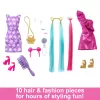 Barbie Fun & Fancy Hair Puppe mit extralangem buntem blondem Haar und Stylingzubehör