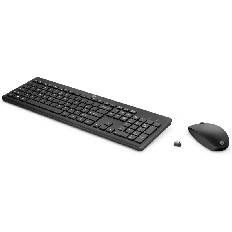 HP 235 Wireless-Maus-und-Tastatur-Kombination, Kabellos, RF Wireless, Mechanisch, QWERTY, Schwarz, Maus inklusive