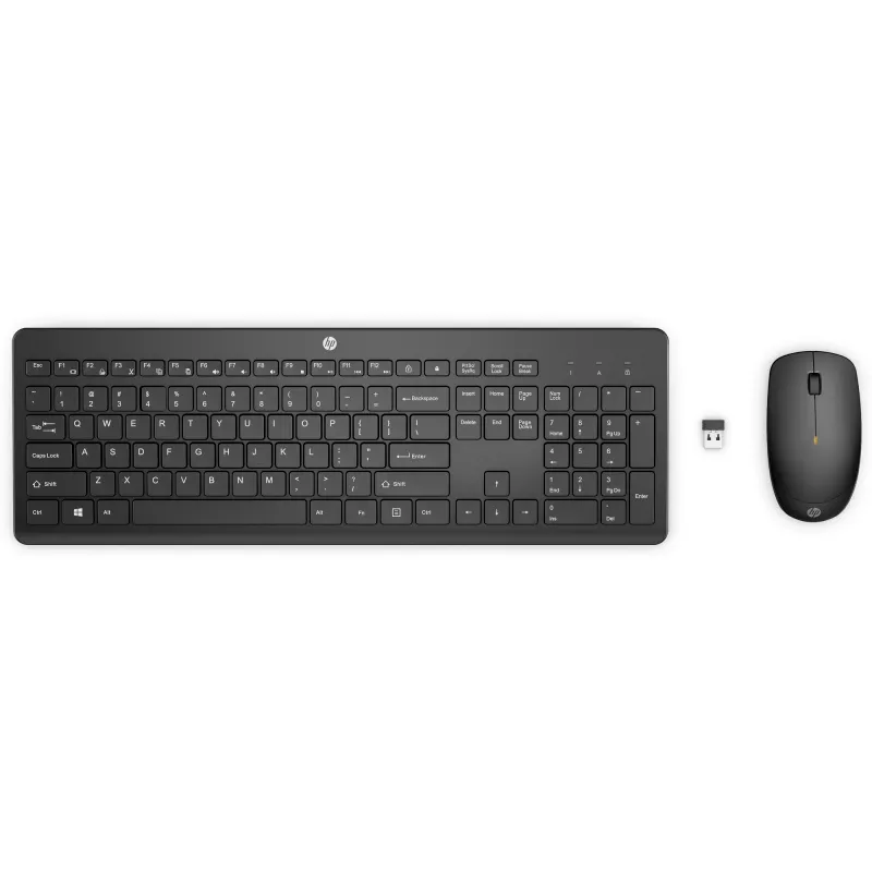 HP 235 Wireless-Maus-und-Tastatur-Kombination, Volle Größe (100 %), Kabellos, RF Wireless, Schwarz, Maus enthalten