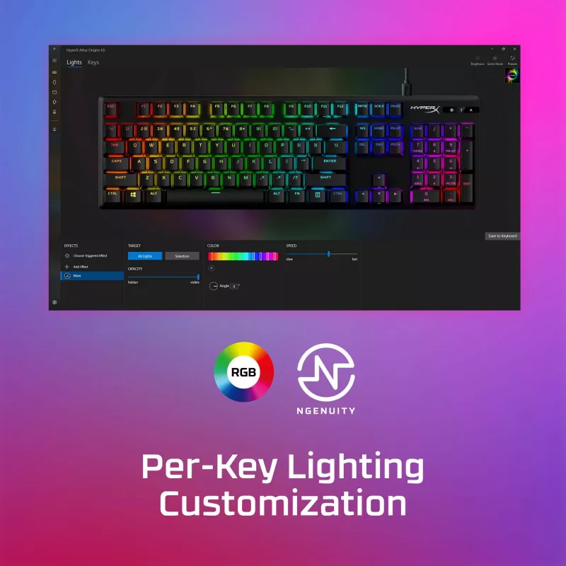 HyperX Alloy Origins PBT HX Blue – Mechanische Gaming-Tastatur