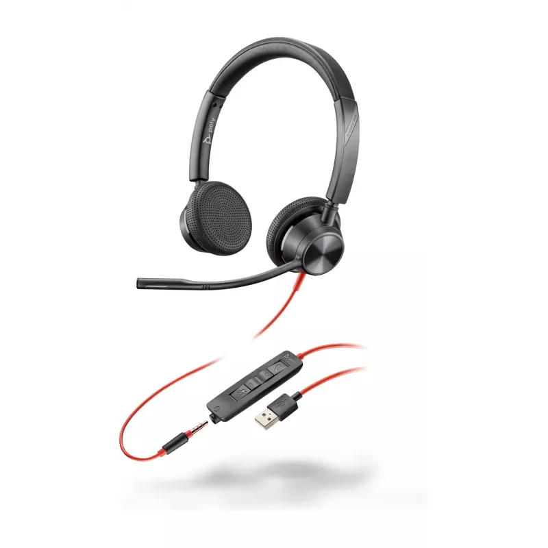 HP Poly Poly Blackwire 3325 USB-A Headset, kabelgebunden, Büro/Callcenter, 130 g, Headset, Schwarz