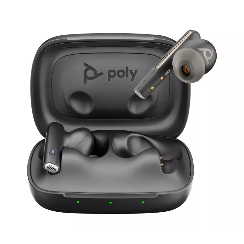 HP Poly Voyager Free 60 UC M Carbon Schwarz Earbuds +BT700 USB-C Adapter +Basic Charge Case