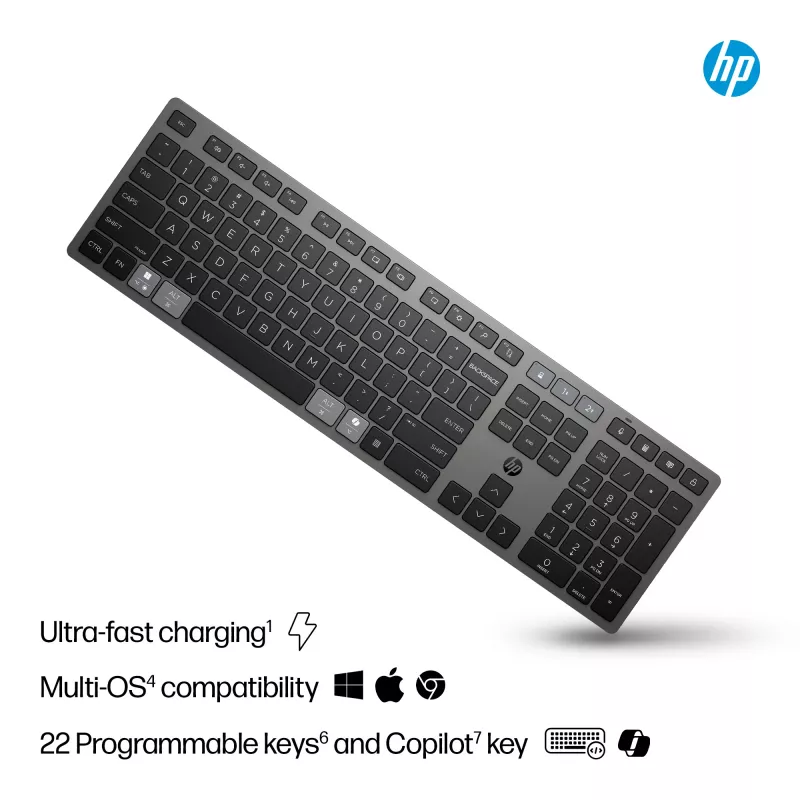 HP 720 Multi-Device Wiederaufladbare Drahtlose Tastatur