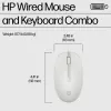 HP 225 Kabelgebundene Maus- und Tastaturkombination, Full-Size (100 %), Kabelgebunden, USB, Weiß, Maus enthalten
