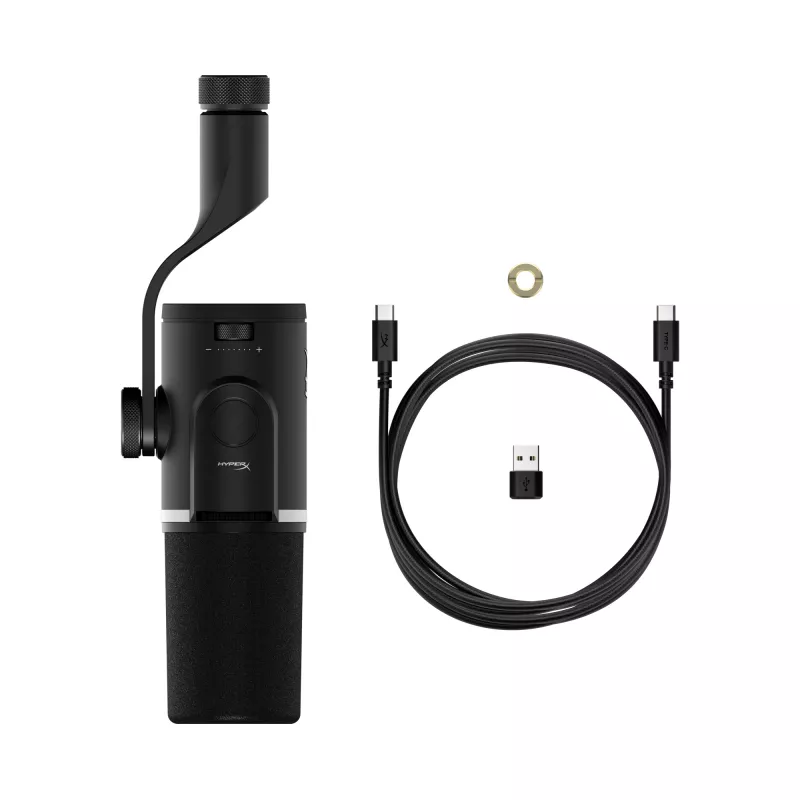 HyperX FlipCast – USB/XLR dynamisches Mikrofon (Schwarz), Dynamisches Mikrofon, -10 dB, 20 - 20000 Hz, 0,05 %, 1 Ω, 192 kHz