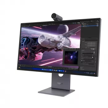 Monitor Lenovo Yoga Pro 27UD-10 – 26,5 Zoll QD-OLED 4K (3840×2160), 0,03 ms, USB-C-Hub, VESA, Lautsprecher, höhenverstellbar, schwarz