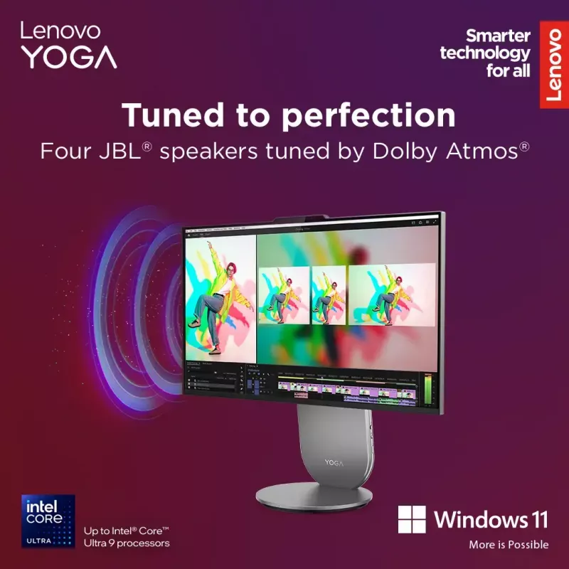 All-in-One-Desktop Lenovo Yoga AIO 9 27IAH10 — 27 Zoll QHD, Intel Core Ultra 7 255H, 16 GB LPDDR5x, 1 TB SSD, Intel Arc 140T, Windows 11 Home