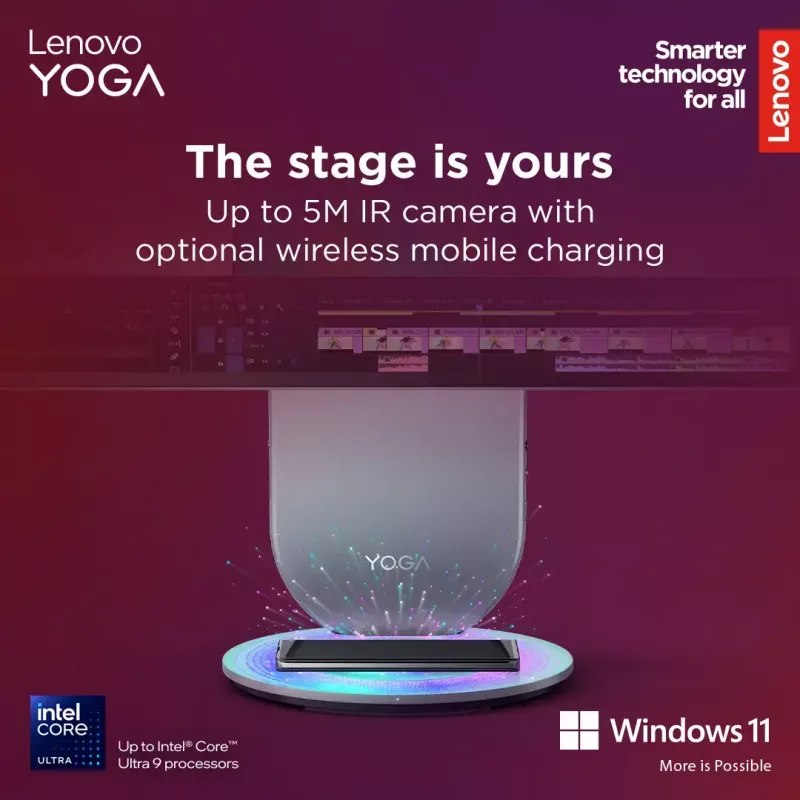 All-in-One-Desktop Lenovo Yoga AIO 9 27IAH10 — 27 Zoll QHD, Intel Core Ultra 7 255H, 16 GB LPDDR5x, 1 TB SSD, Intel Arc 140T, Windows 11 Home