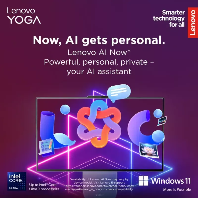 All-in-One-Desktop Lenovo Yoga AIO 9 27IAH10 — 27 Zoll QHD, Intel Core Ultra 7 255H, 16 GB LPDDR5x, 1 TB SSD, Intel Arc 140T, Windows 11 Home