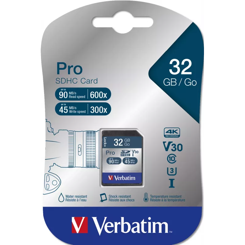 Flash-Speicher Verbatim Pro 32 GB SDHC UHS Klasse 10