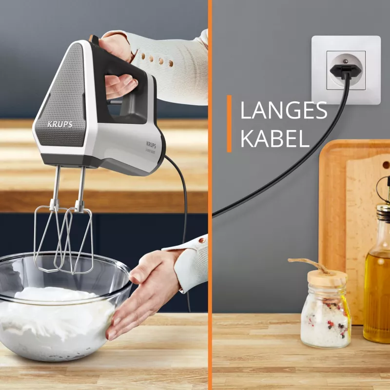 Krups 3MIX 6000 Handmixer 600 W Grau, Weiß