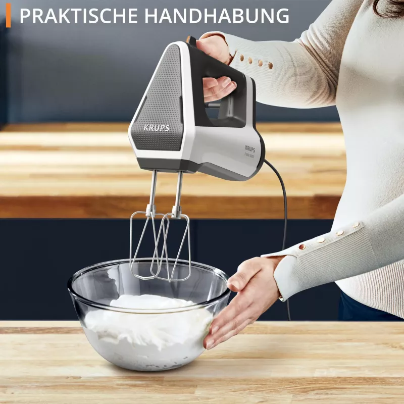 Krups 3MIX 6000 Handmixer 600 W Grau, Weiß
