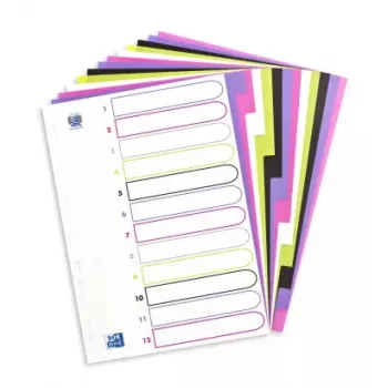 Divider Elba Oxford 400005445 — A4 Polypropylen (PP), sortierte Farben, 6 Stück, 227×300 mm