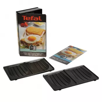 Ersatzplattenset Tefal XA800112 für Snack Collection/SnackTime – schwarz, 242×155×44 mm, 2er-Pack