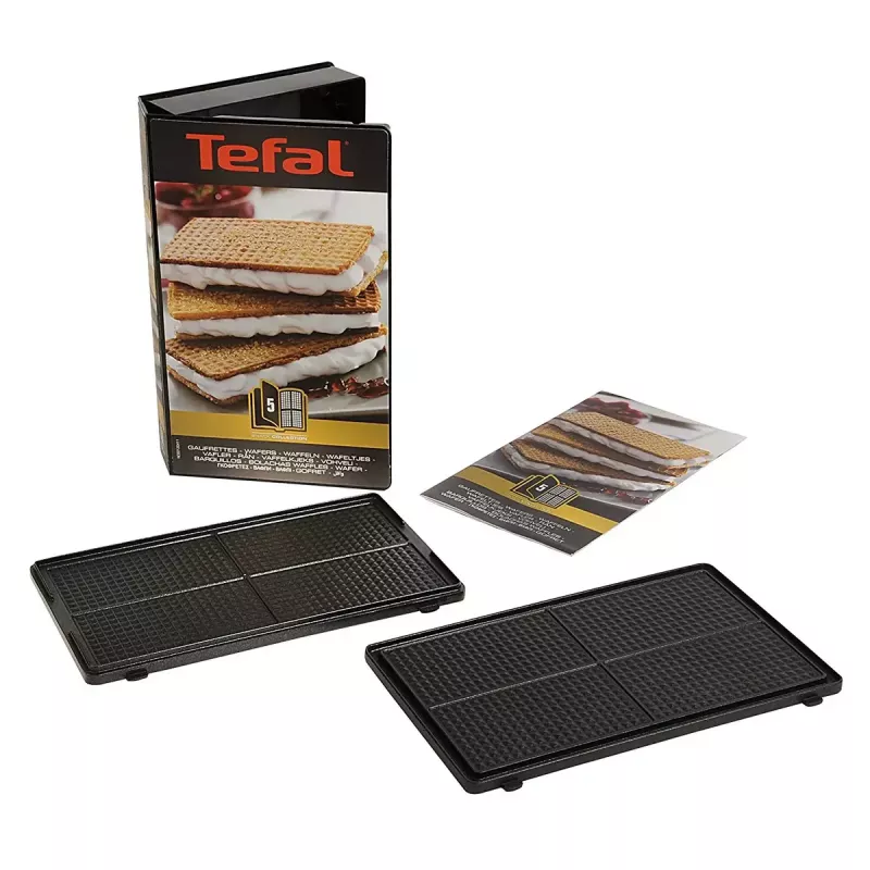 Ersatzplatte Tefal XA800512 für Snack Collection / SnackTime, schwarz, 242×155×44 mm, 2er-Pack