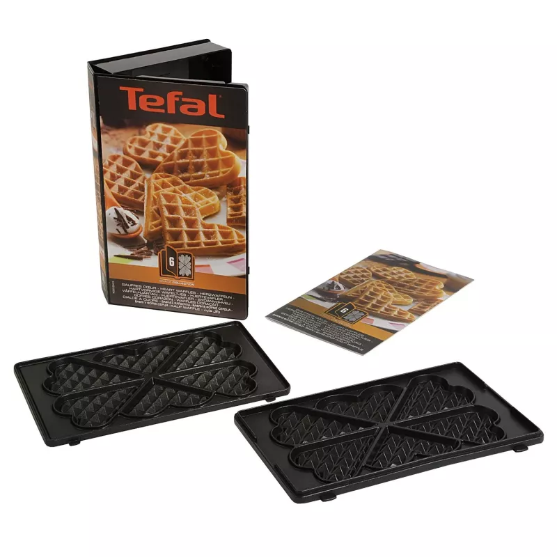 Tefal XA800612 Herzförmige Waffelplatten für SW852 Sandwich Maker, Schwarz
