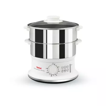 Tefal VC1451 Dampfgarer 2 Körbe Freistehend 900 W Weiß, Edelstahl