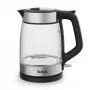 Tefal Glas-Wasserkocher KI605830 elektrischer Wasserkocher 1,7 L 2200 W Schwarz, Silber, Transparent