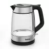 Tefal Glas-Wasserkocher KI605830 elektrischer Wasserkocher 1,7 L 2200 W Schwarz, Silber, Transparent