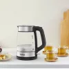Tefal Glas-Wasserkocher KI605830 elektrischer Wasserkocher 1,7 L 2200 W Schwarz, Silber, Transparent